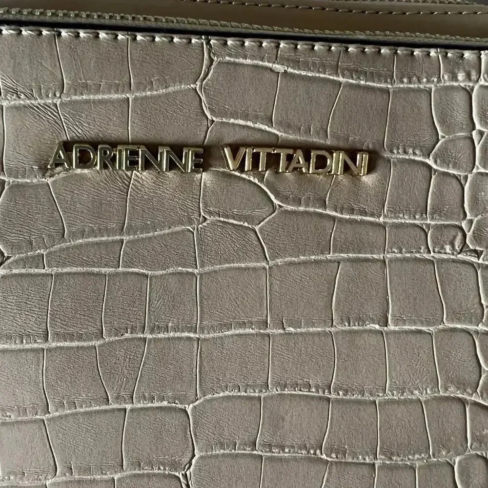 Adrienne Vittadini  Moc Croc Taupe Crossbody bag NWT
